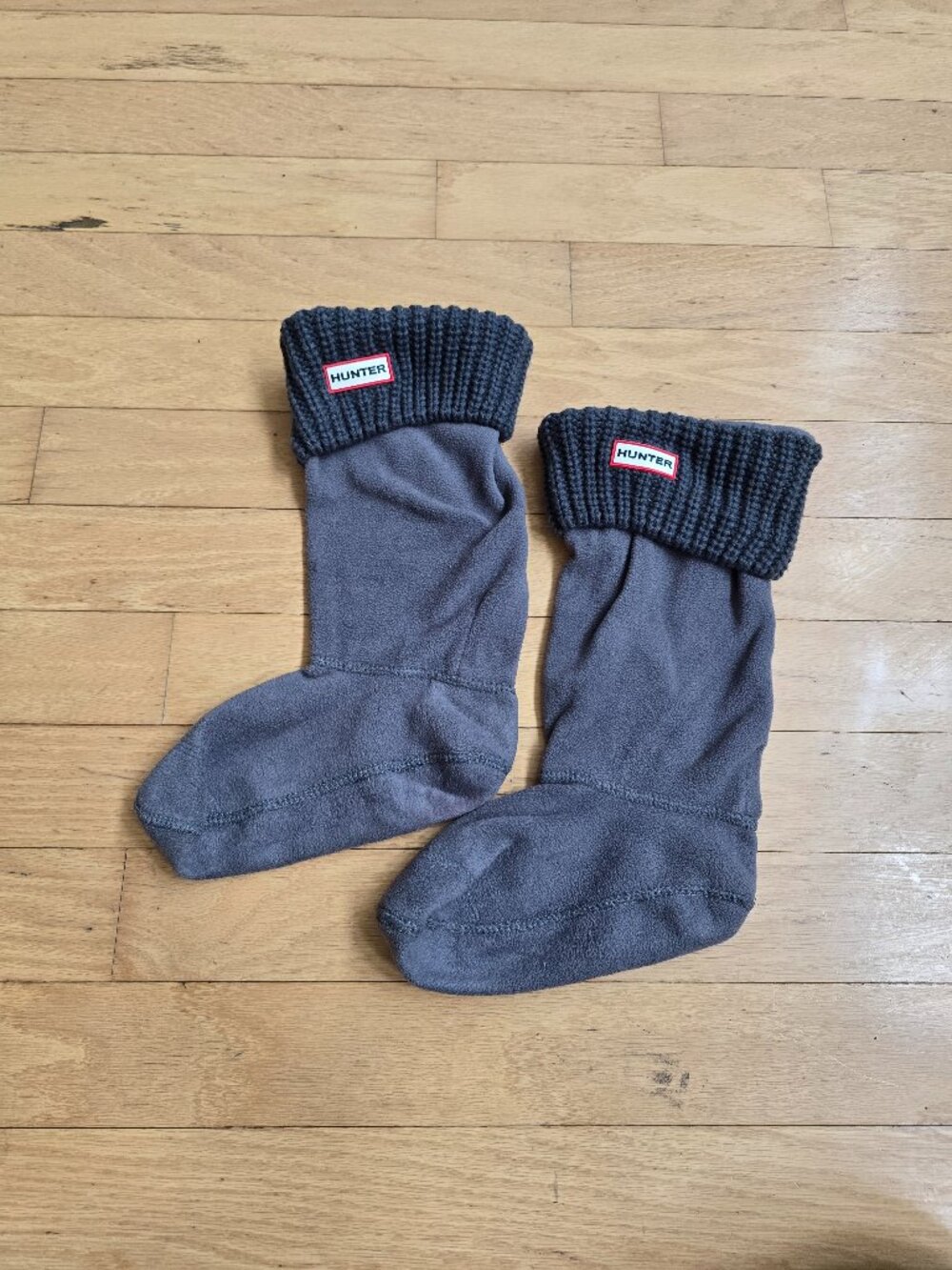 Hunter | recycled fleece grey preppy tall boot socks | WMS M